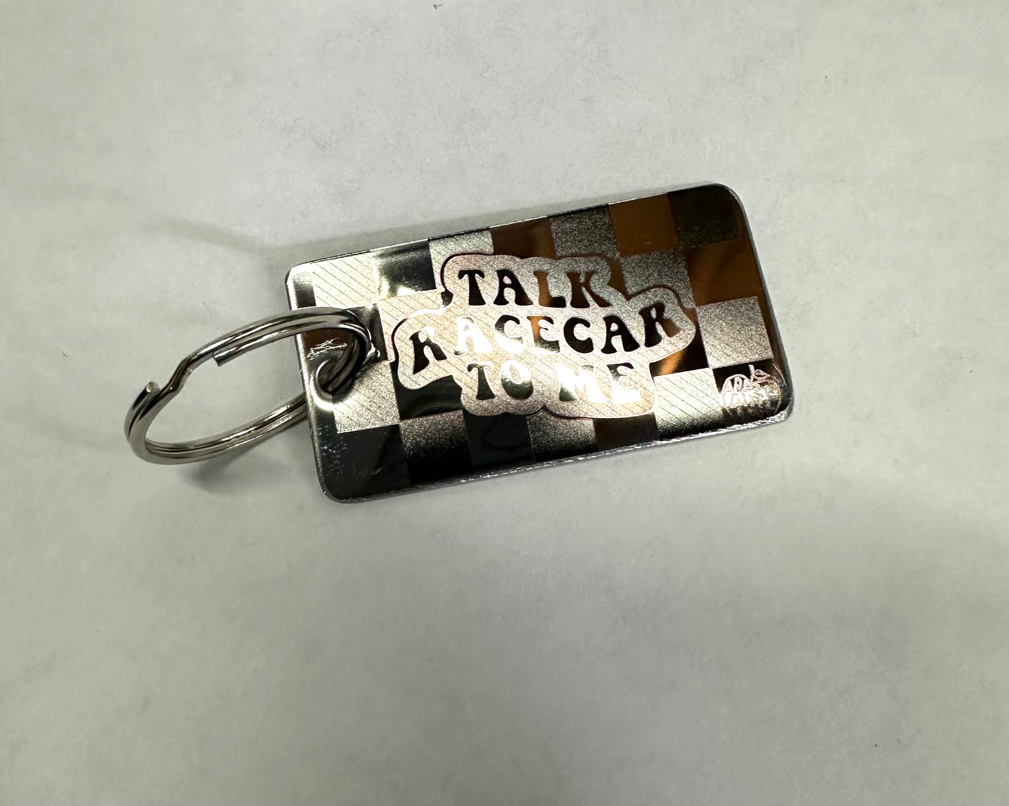 Talk Racecar To Me Keychain